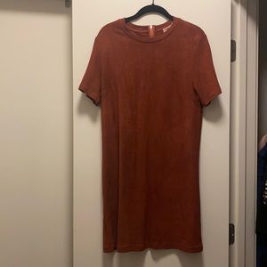 Amber suede short sleeve mini dress